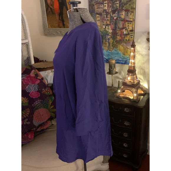 Penningtons Purple Blouse V-Neck Zip Top 0X - Picture 5 of 15